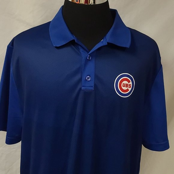 Genuine Merchandise Mens 2XL Blue Stripe MLB TX3 Cool Chicago Cubs Polo Shirt - Picture 2 of 10